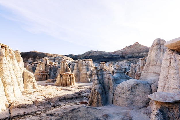 Calanchi di Bisti, area selvaggia di De-na-zin, Nuovo Messico, USA