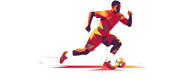 Calciatore che calcia la palla schizzo doodle illustrazione del giocatore di football fifa Ai generato
