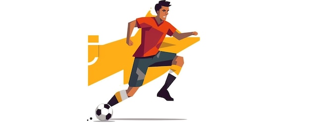 Calciatore che calcia la palla schizzo doodle illustrazione del giocatore di football fifa Ai generato