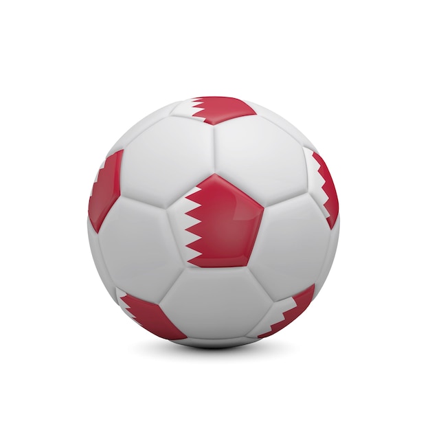 Calcio calcio con bandiera del Bahrain 3D Rendering