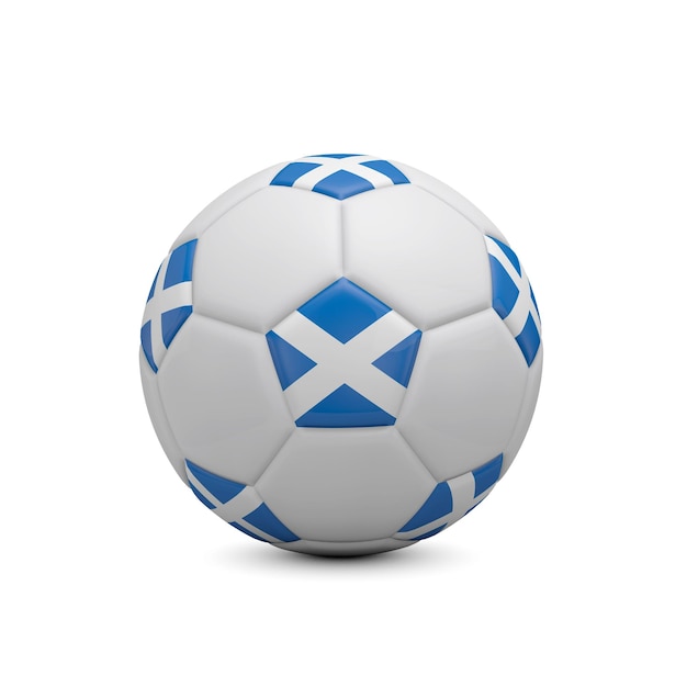 Calcio calcio con bandiera Scozia 3D Rendering