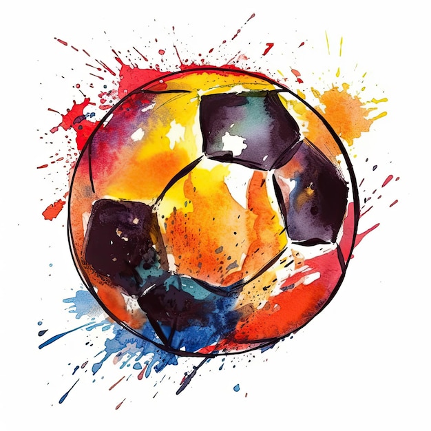 calcio colore watercolorvibrant isolato su sfondo bianco