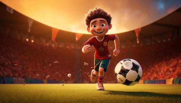 calcio pixar style animazione creativa 3d