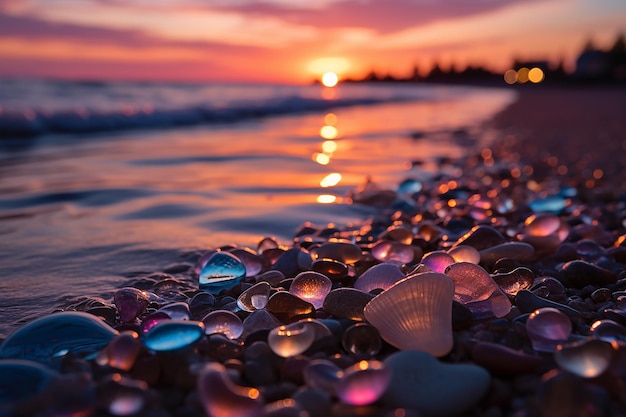 Caldo bagliore del tramonto