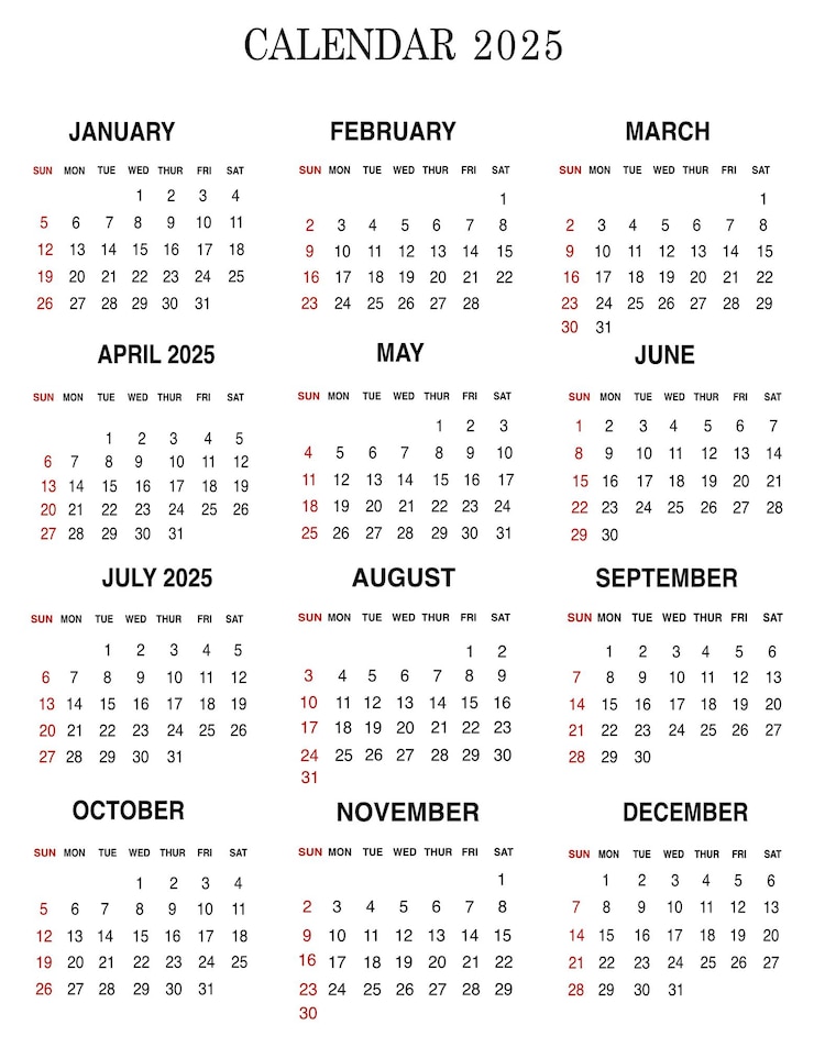 Photo calendar 2025