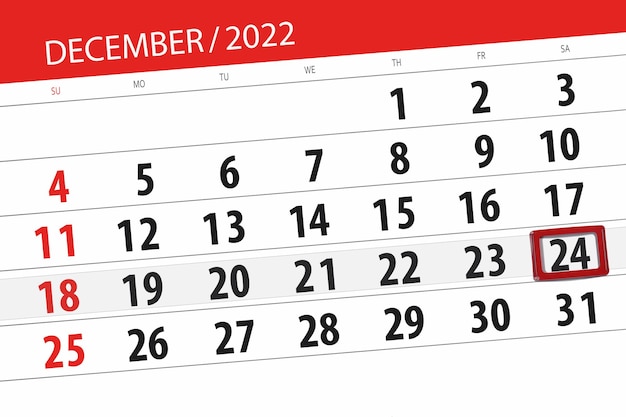 Calendario 2022 scadenza giorno mese organizzatore pagina data dicembre sabato numero 24