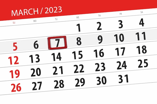 Calendario 2023 scadenza giorno mese pagina organizzatore data marzo martedì numero 7