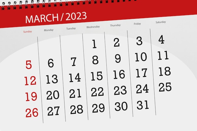 Calendario 2023 scadenza giorno mese pagina organizzatore data marzo