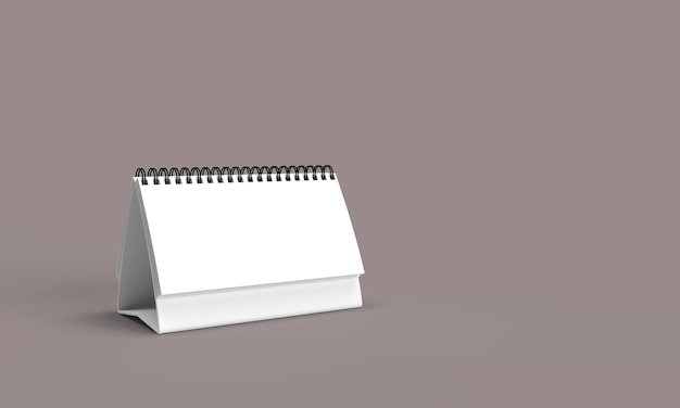 Calendario bianco vuoto oggetto mockup copia spazio data mese sfondo modello di nota di diario pagina e
