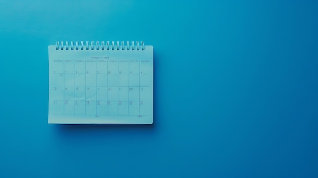 Calendario da scrivania di gennaio 2023 su sfondo blu Direttamente sopra Flat lay Copy space Generative AI