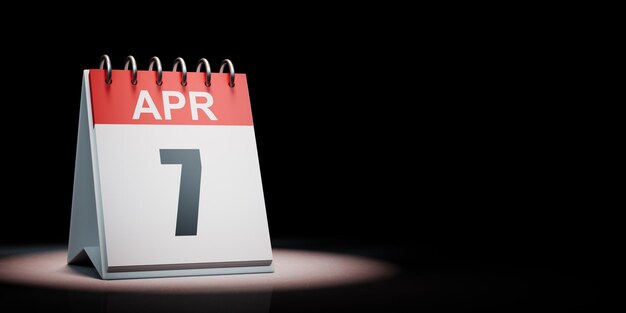 Calendario di aprile evidenziato su sfondo nero