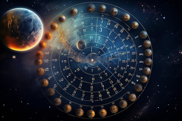 Calendario lunare a spirale fasi lunari
