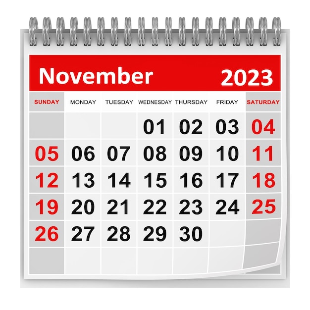 Calendario novembre 2023