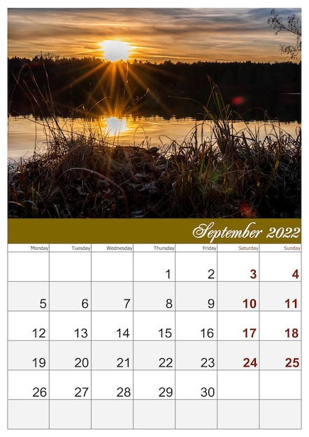 calendario per il 2022 formato 4 con bellissime foto della natura