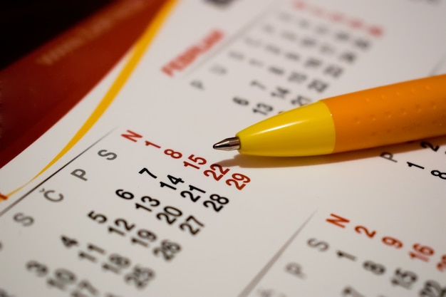 calendario per il nuovo anno