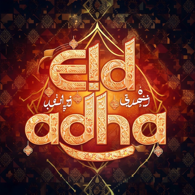 Calligrafia di Eid Al Adha Tipografia