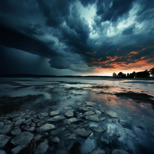 Calma prima della tempesta foto di sfondo della natura