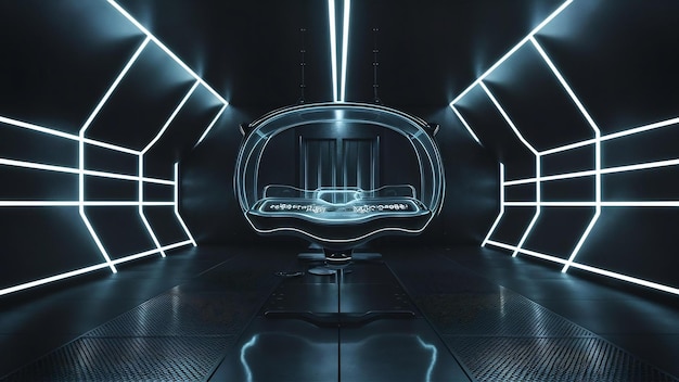 Camera buia vuota sfondo sci-fi futuristico moderno