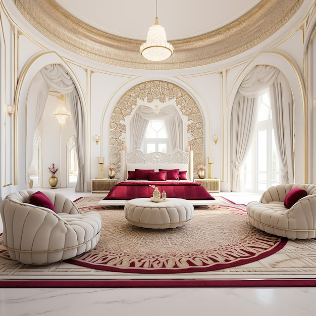 Camera da letto arabiana di lusso.