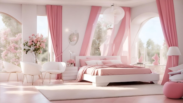 Camera da letto in stile Barbie