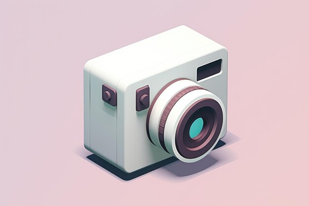 Camera di cartoni animati 3D colorata isometrica