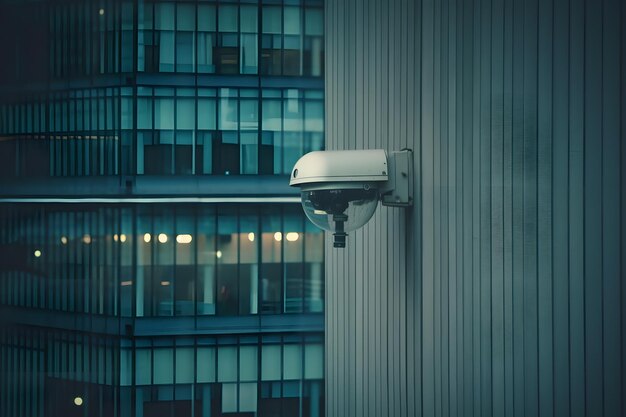 Camera di sicurezza su un edificio moderno CCTV sul muro della città