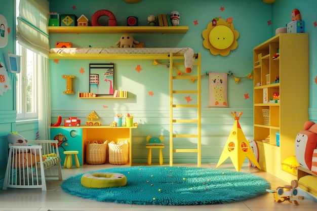 Camere per bambini colorate e divertenti