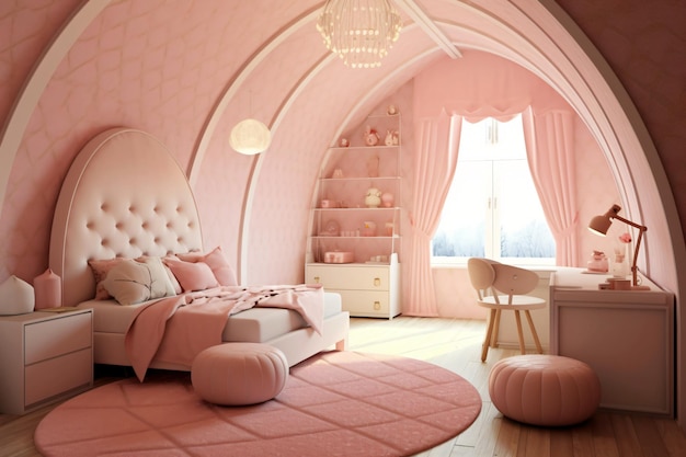 Cameretta per bambini scandinava rosa interior design camera da letto per bambini