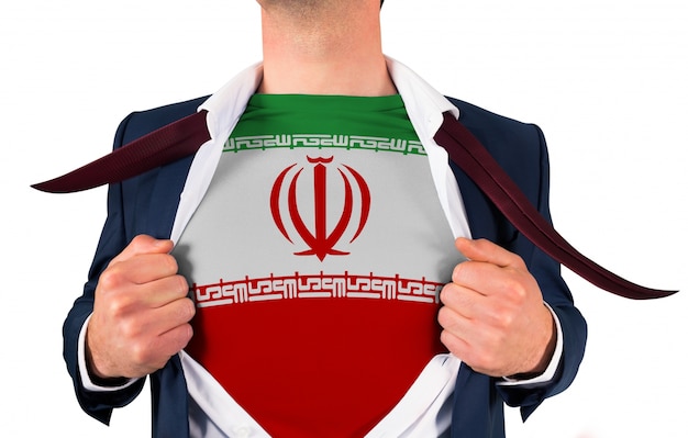 Camicia da uomo d&#39;affari per rivelare la bandiera iran