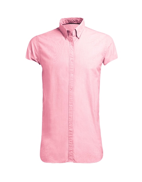 camicia rosa isolata su priorità bassa bianca