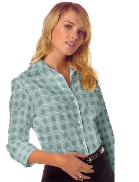 Camicia testurizzata con giovane donna