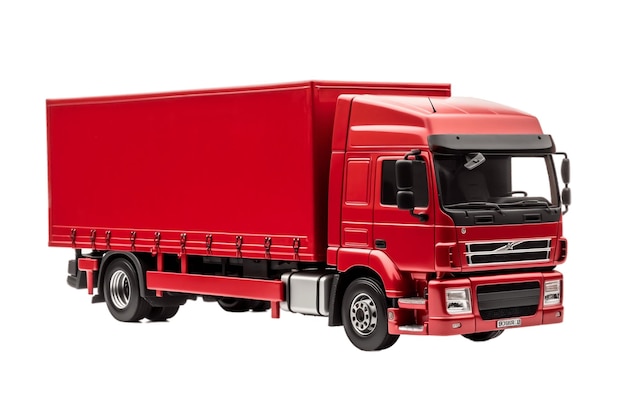 Camion carico rosso isolato su sfondo bianco Ai generativa