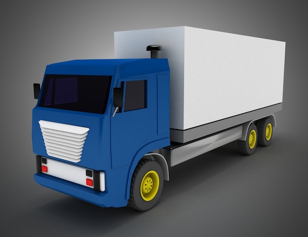 Camion con contenitore. Illustrazione 3D