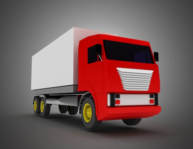 Camion con contenitore. Illustrazione 3D