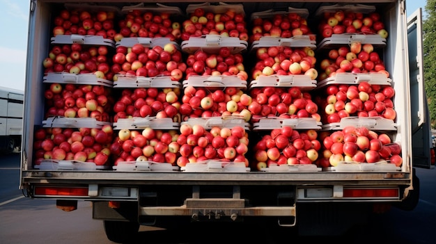 camion con mele rosse