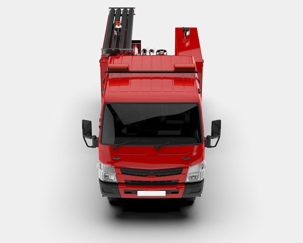 Camion dei pompieri isolato su sfondo 3d rendering illustrazione