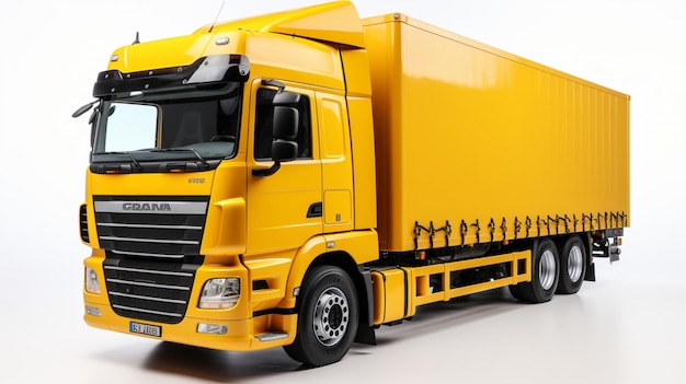 Camion di trasporto che consegna il fondo soleggiato del contenitore di carico