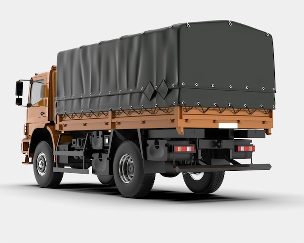 Camion militare isolato su sfondo 3d rendering illustrazione