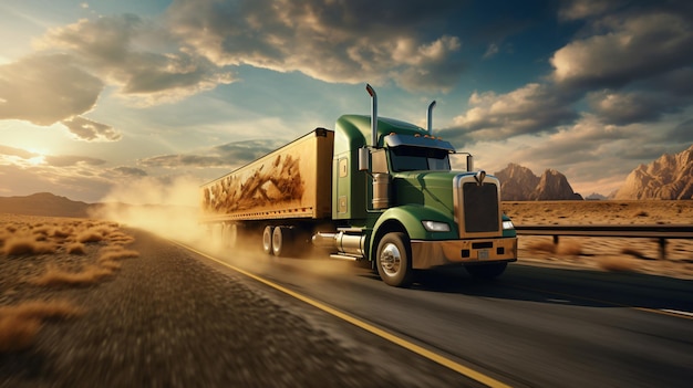 Camion per le consegne in autostrada