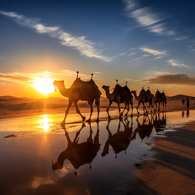 Cammelli del deserto arabo
