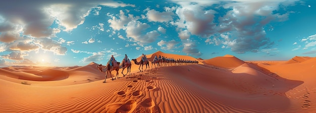 Cammelli nella carovana del deserto del Sahara in Marocco