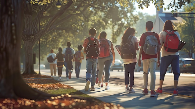 Cammino scolastico sul parco giochi