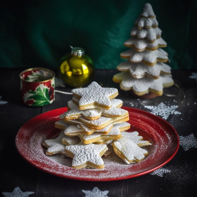 Campana Dell'albero Di Natale E Biscotti Della Stella Ricoperti Di Glassa