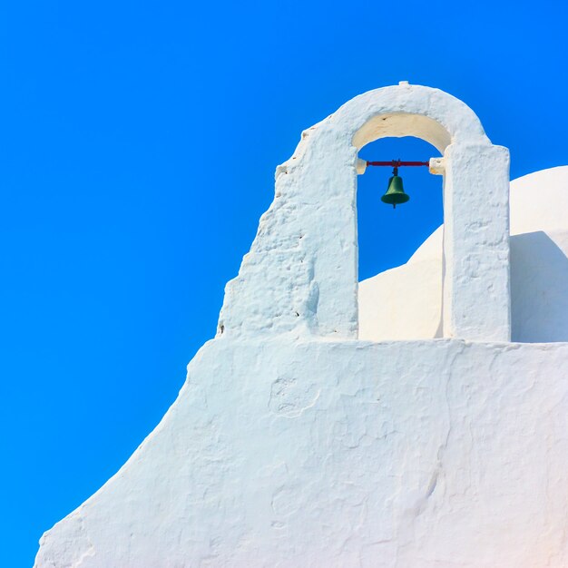 Campanile della chiesa di Panagia Paraportiani a Mykonos, Grecia