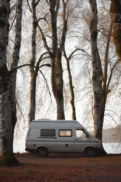 Campeggio nella foresta del camper Vacanze in un camper