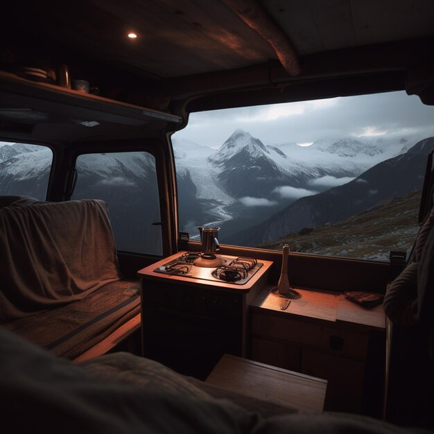 Camper su un passo di alta montagna