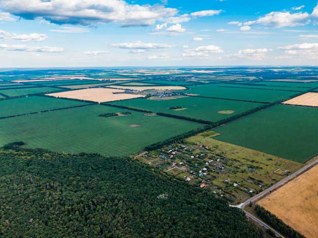 Campi agricoli con vista dall'alto