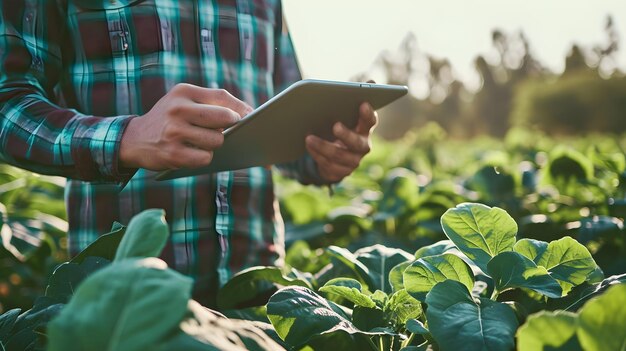 Campi di progresso Innovazione agricola con tecnologia e AI generativa per il raccolto