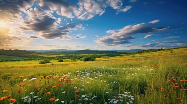 Campi erbosi e fiori