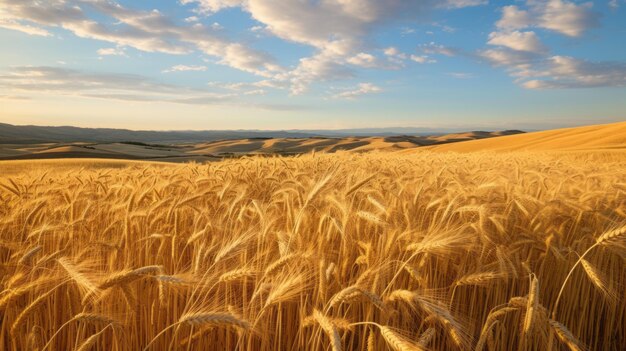 Campi ondulati di grano dorato maturato